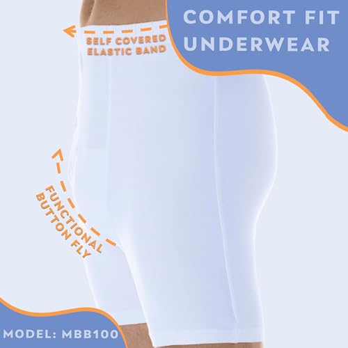 Wearever Men’s Incontinence Boxer Brief, Reusable & Washable Leak Proof Underwear H2736