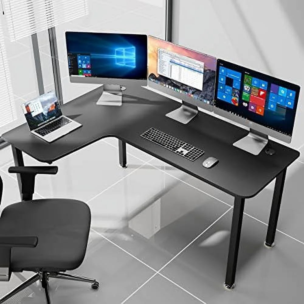 HJZBNONE It's_Organized L-Shaped Corner Computer Desk with Large Mouse Pad & Cable Management N1730