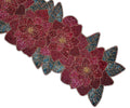 Handmade Beaded Table Runner, Christmas Flower Table Runner, Floral Tableware 13X36 Inch
