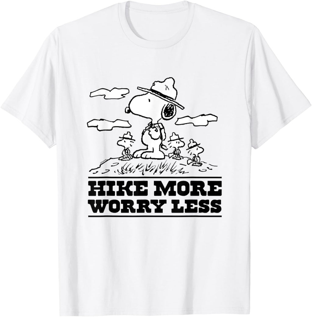 Peanuts - Snoopy & Woodstock Hike More Worry Less T-Shirt
