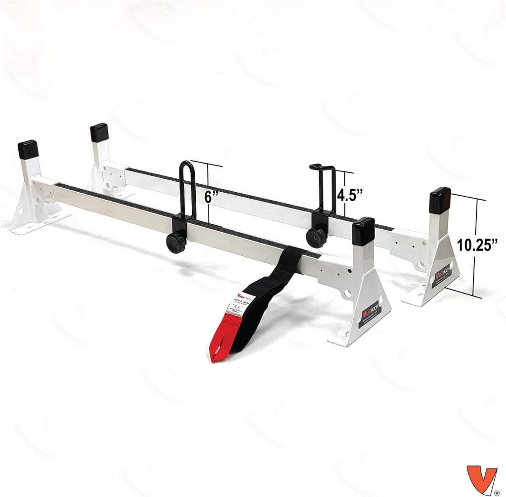 Vantech H1 2 Bar Steel Ladder Roof Rack for RAM ProMaster City 2015-On, White O286446