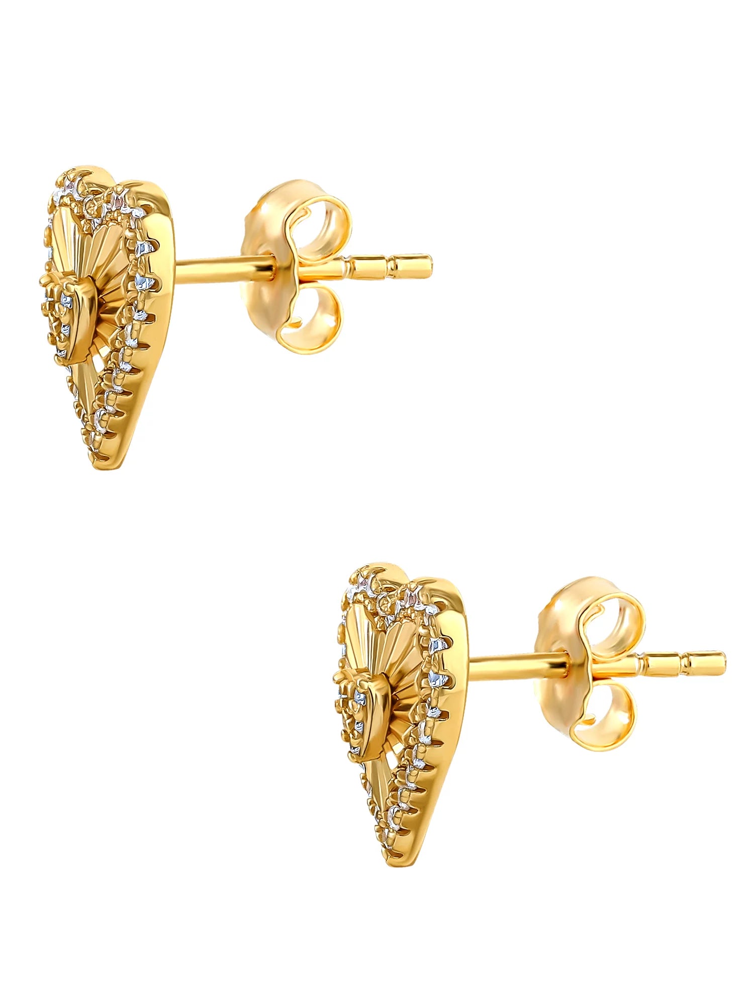 JS Jessica Simpson Women’s Sterling Silver CZ Heart Stud Earring F792920