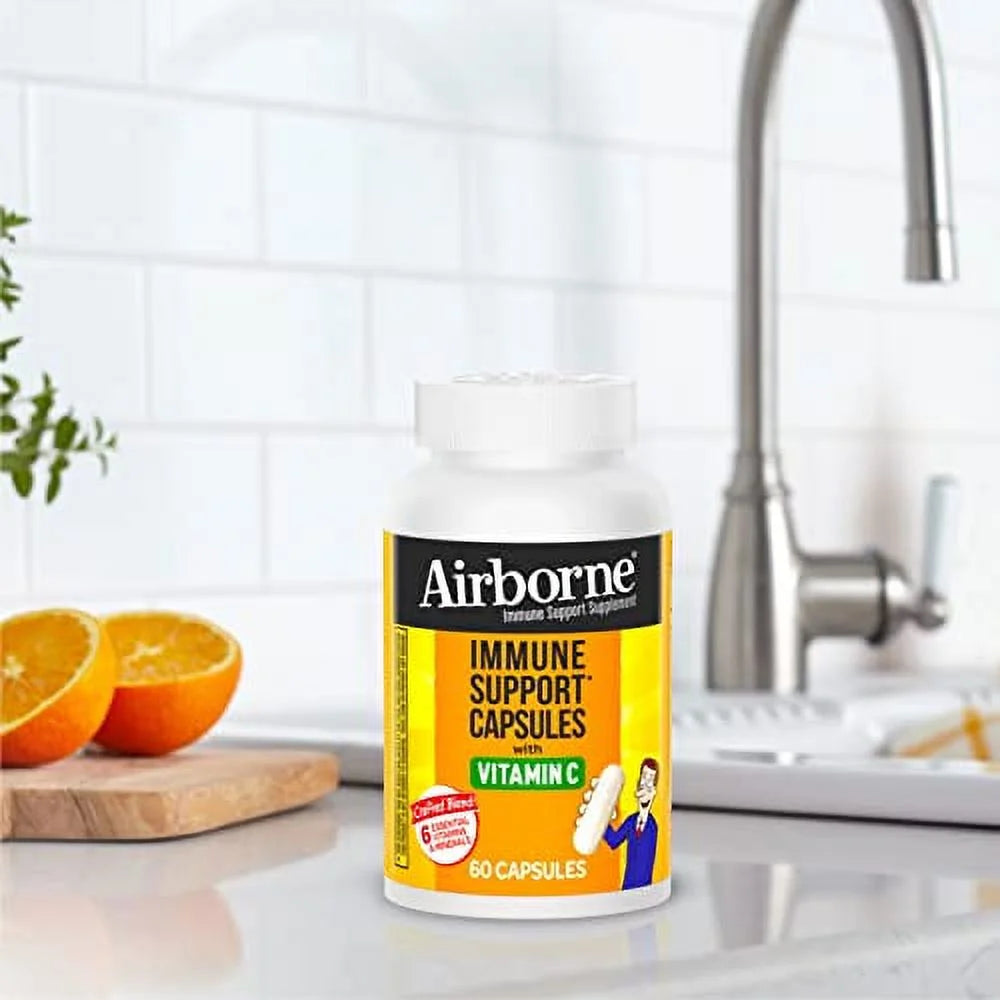 Airborne Vitamin C 500mg Capsules with Zinc & Selenium, 60ct F33038