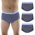 Wearever Incontinence Underwear for Men - Reusable & Washable Men's Bladder Control Briefs with Regular Absorbency - Leak Proof Underwear (Pack of 3) (Gray) (L)