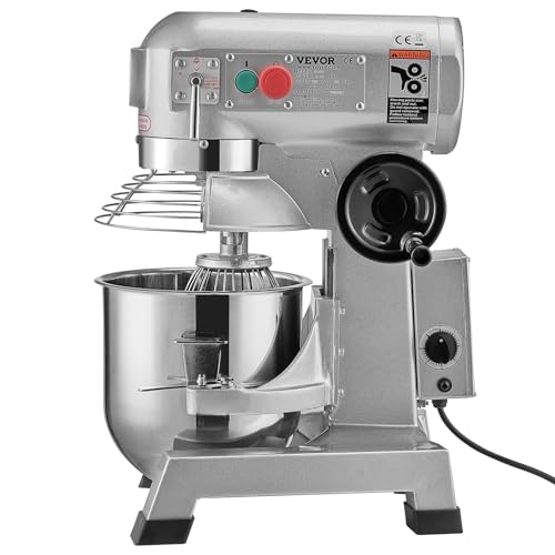 VEVOR Commercial Food Mixer 10Qt Stainless Steel Bowl, 450W 3 Speeds R82048