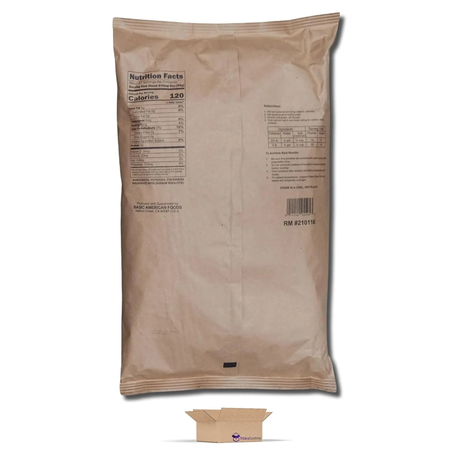 Dehydrated Potato Slices Value Pack 5 Pound Bulk Bag E146815
