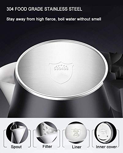 Electric Kettle Stainless Steel 1.8L Cordless with Auto Shut-Off, Pink Y892