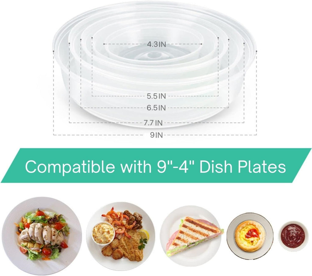 Flexzion Microwave Food Splatter Guard Cover (Set of 5, Green) P847541