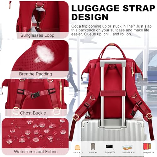 Women's 15.6 inch Laptop Backpack with Insulated Lunch Bag, Grey J968903