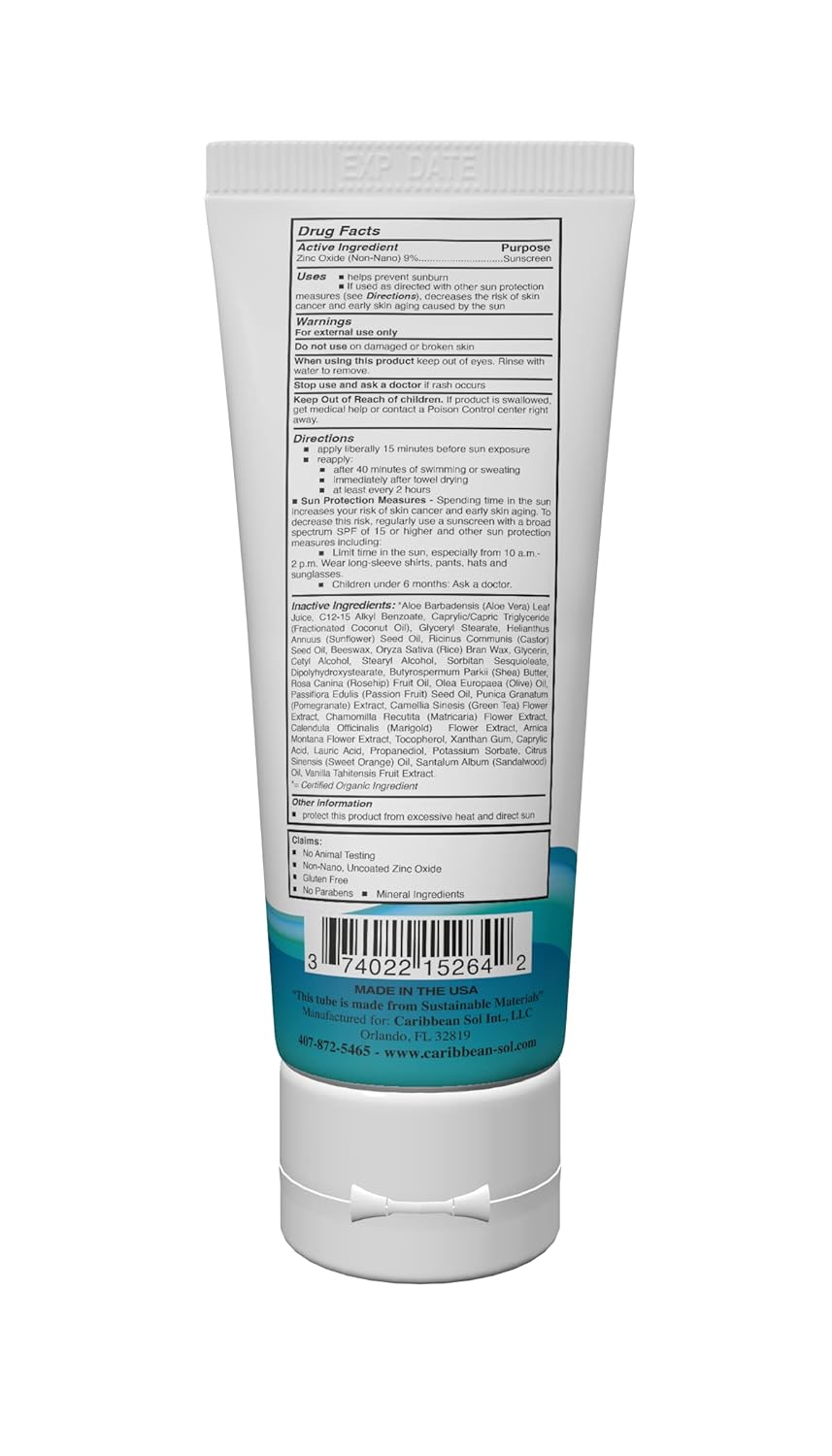 Caribbean Sol Sol Guard Natural Sunscreen SPF 15, 4oz N802666