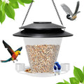 Solar-Bird-Feeders Metal-Wild-Bird-Feeder Outside-Hanging Outdoors-Backyard Rust-Resistant Squirrel Proof for Birding Wildlife Birds Feeders Red