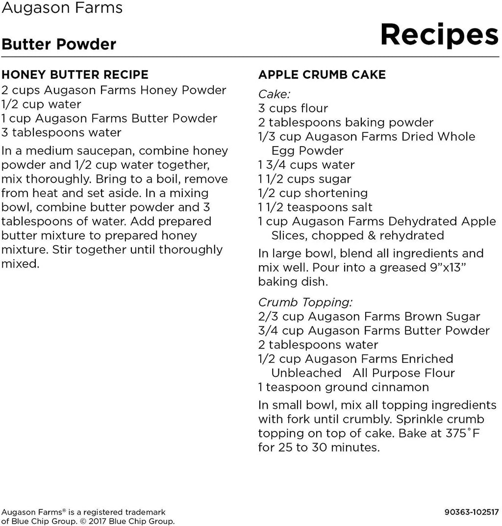 Augason Farms Butter Powder 2 lbs 4 oz No. 10 Can I91746