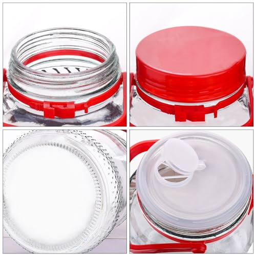 1 Gallon Glass Jar with Lids, 2 Pack Wide Mouth Mason Jars 128 oz H9827