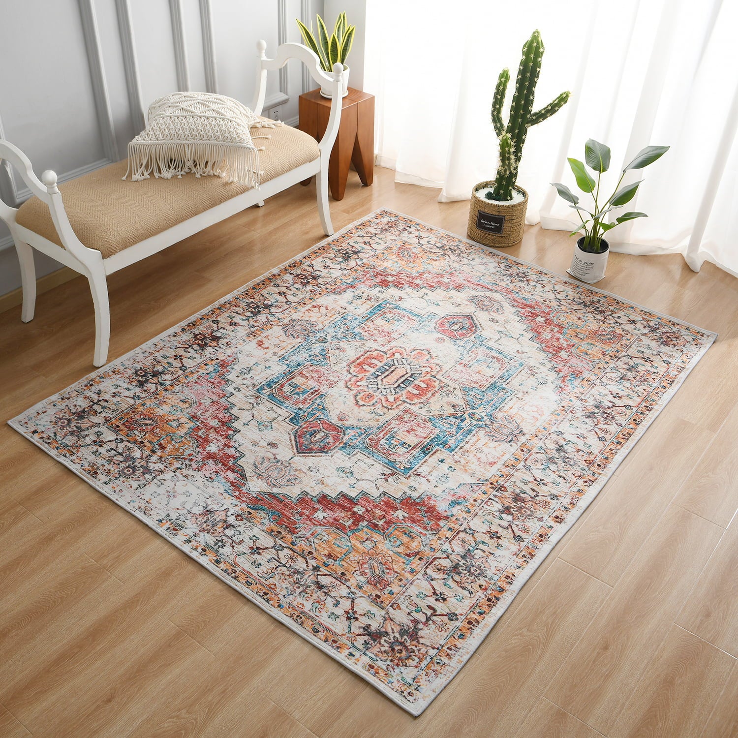 Lochas Vintage Bohemian Area Rug 5' x 8' Orange I20647
