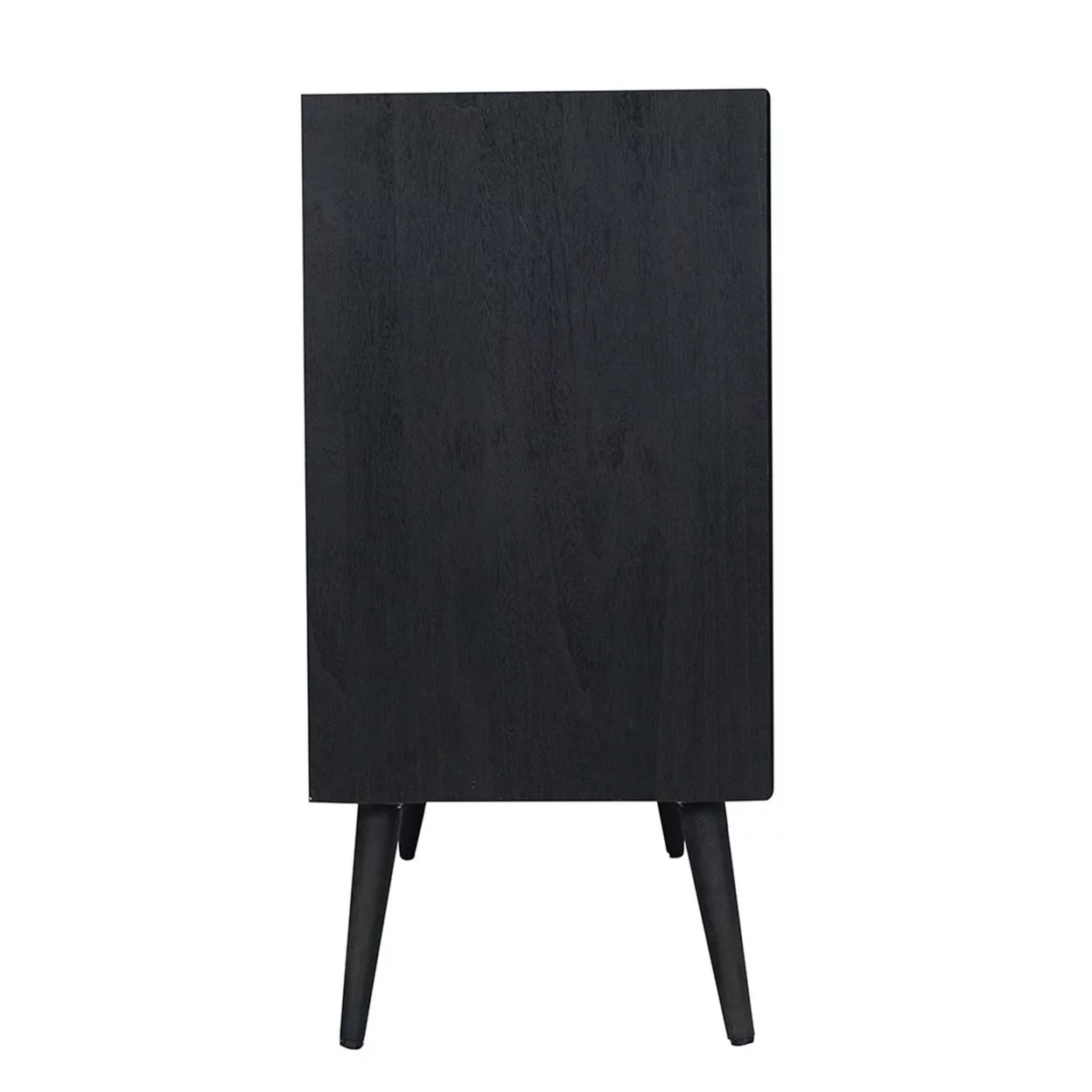Dana 47 Inch TV Media Entertainment Center, Pine Wood, Rattan Doors, Black M7674