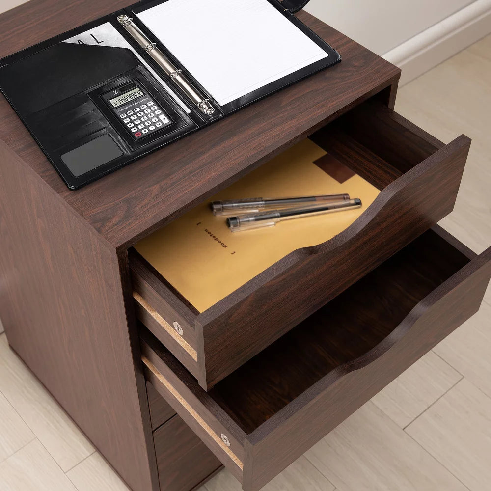 Taylor 5 Drawers Chest Wood Storage Dresser with Wheels - Espresso U717105