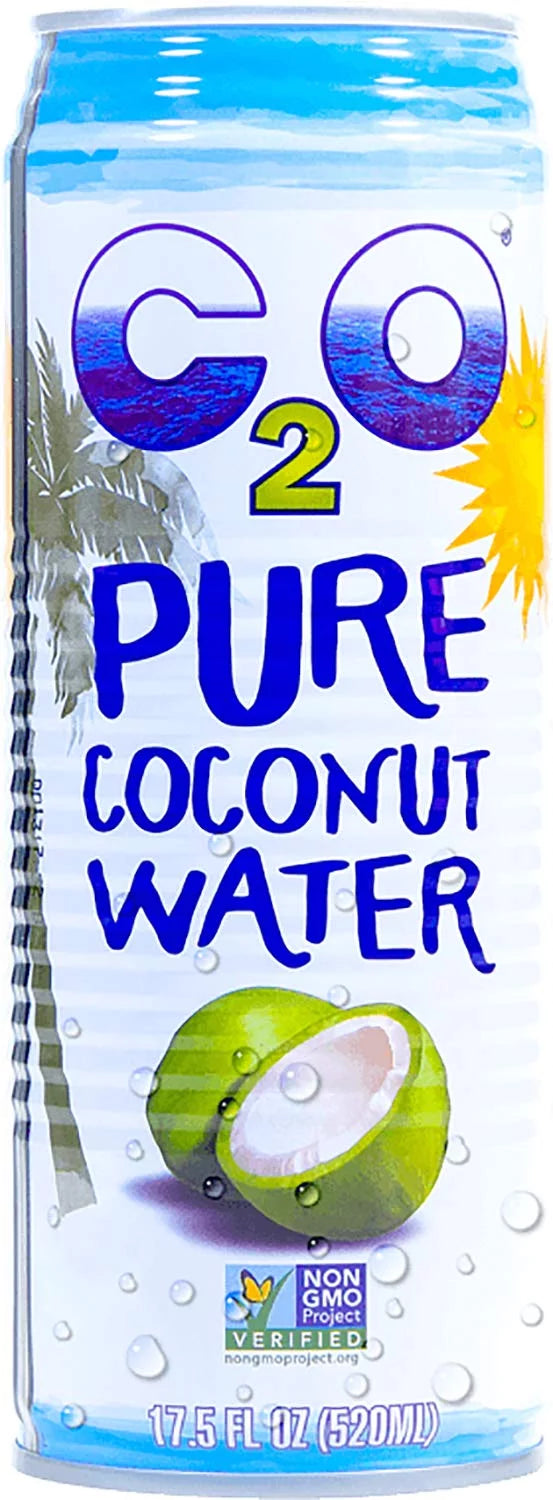 C2O Pure Coconut Water, No Added Sugar, 17.5 FL OZ (Pack of 12) D829