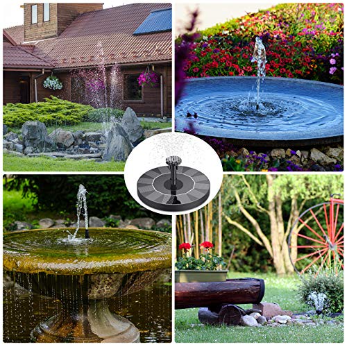 AISITIN Solar Bird Bath Fountain with 6 Nozzles and Brackets P6565