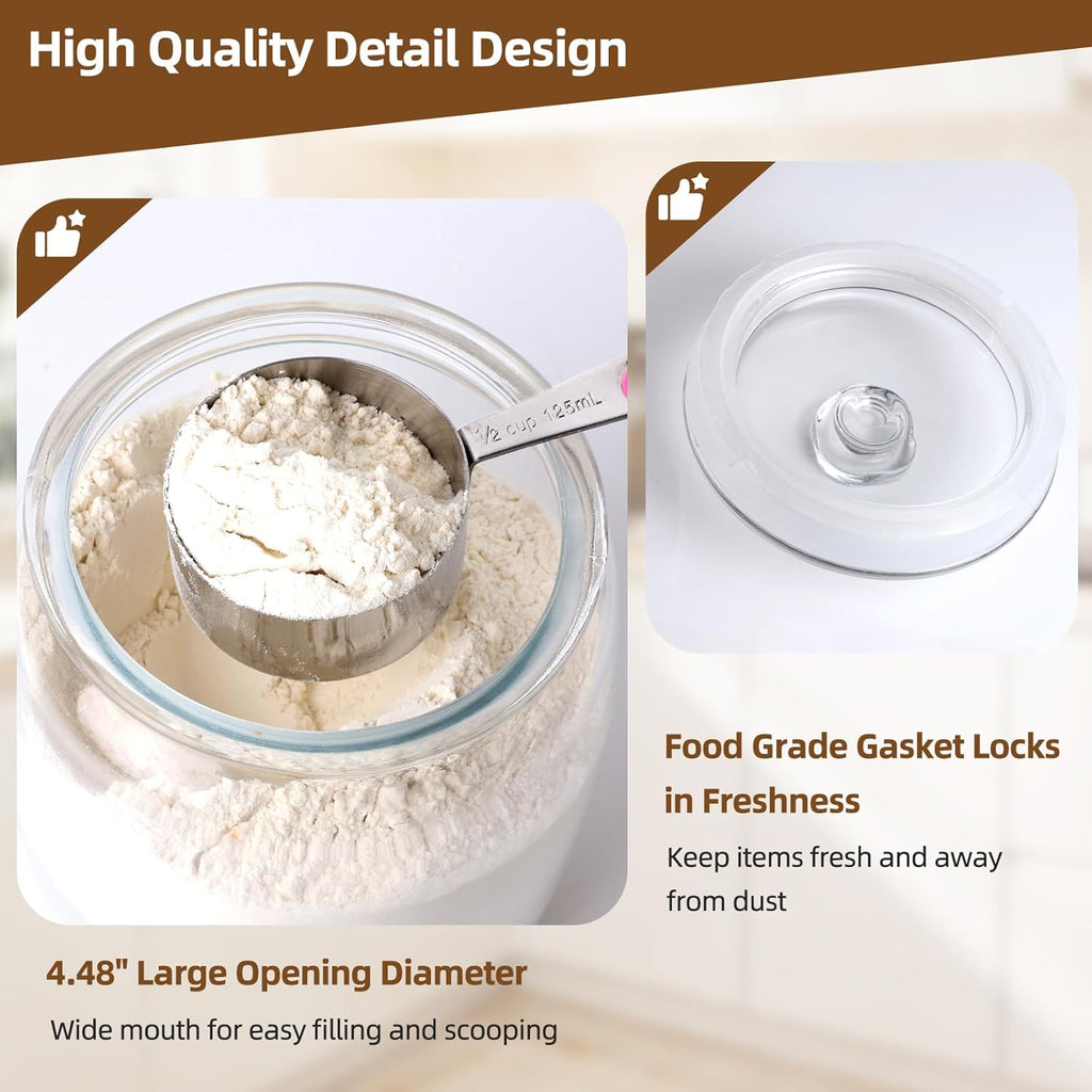 2 Pack Glass Jar with Lid, 71 oz Wide Mouth Cookie Jar for Kitchen Storage G928