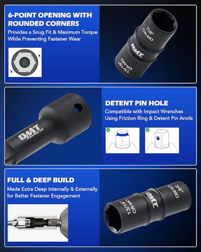 Orion Motor Tech Lug Nut Socket Set, 5pc 1/2" Drive Impact Flip Socket Set G2850