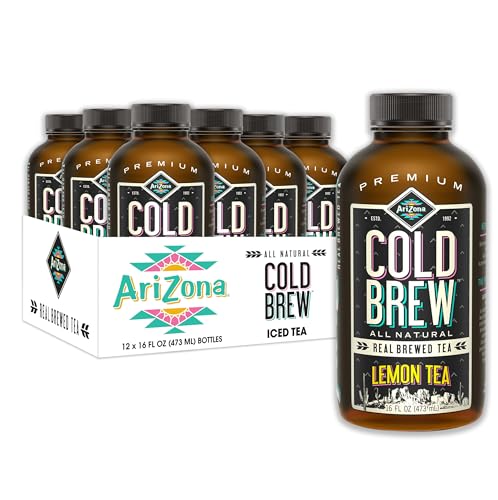 AriZona Arnold Palmer - Premium Cold Brew Iced Tea Half and Half Lemonade with Cane Sugar, 16 Fl Oz (Pack of 12)