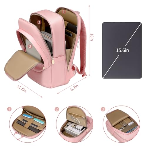 Women's 15.6 Inch Waterproof Laptop Backpack for School T4885