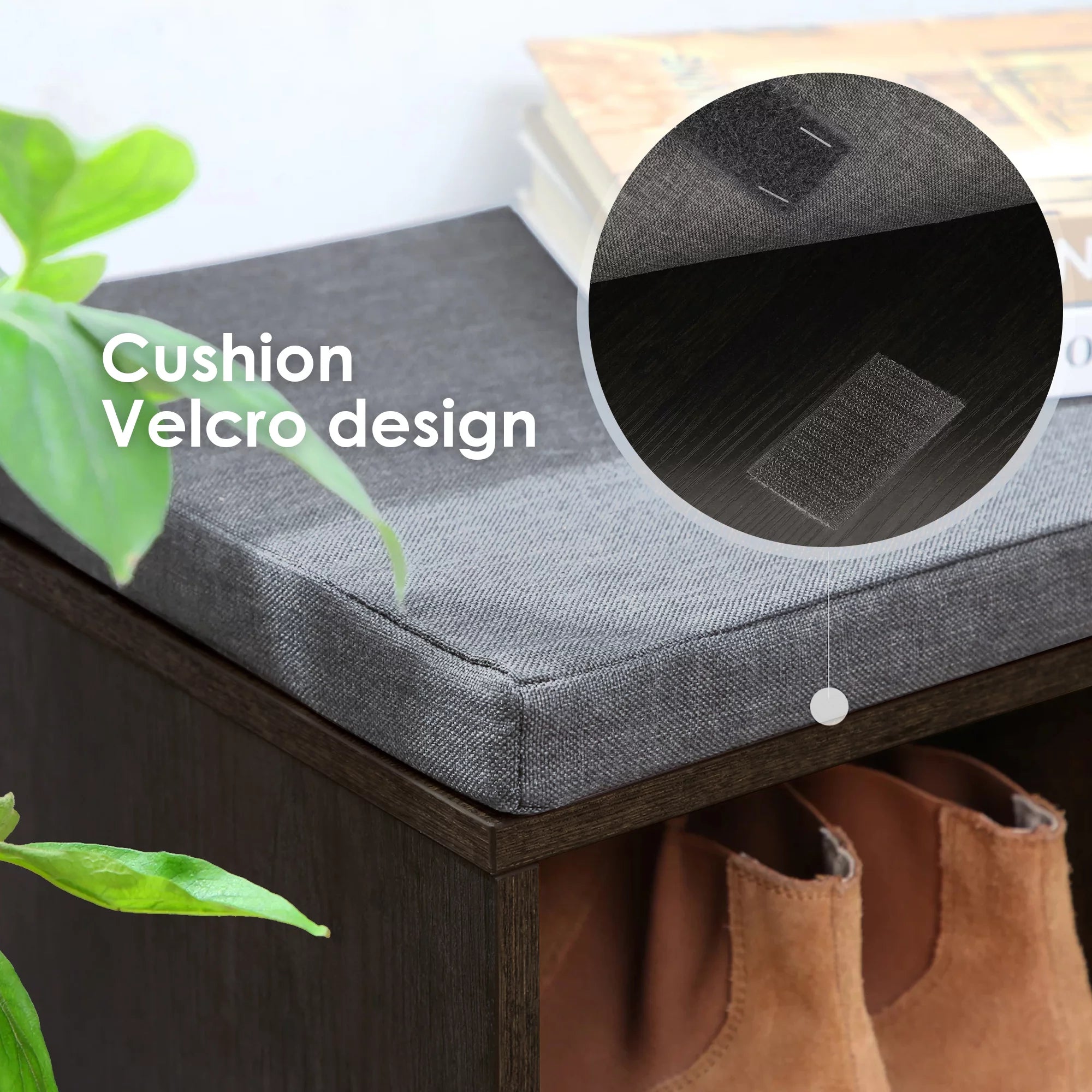 Shoe Bench Storage Organizer with 3-Tier Adjustable Shelves C33516