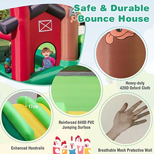 BOUNTECH Inflatable Bounce House with Dual Slides and Ball Pit E58783