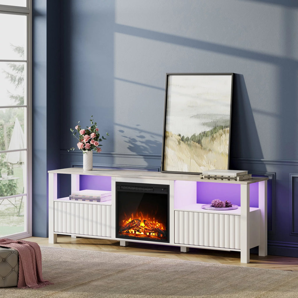 White Fireplace TV Stand for TVs up to 80 Inch Z2999