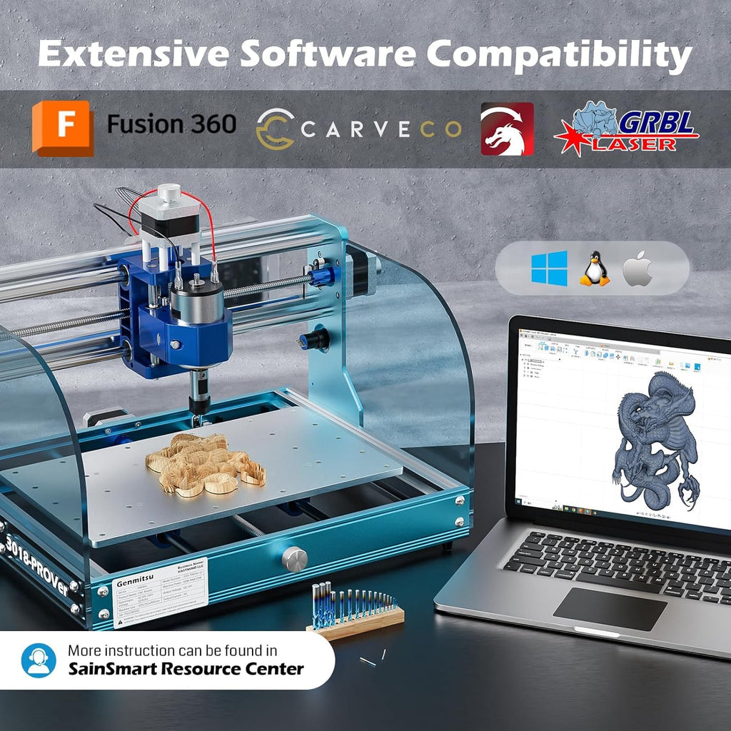 Genmitsu 3018-PROVer V2 CNC Milling Machine with Aluminum Z Axis Assembly S31093