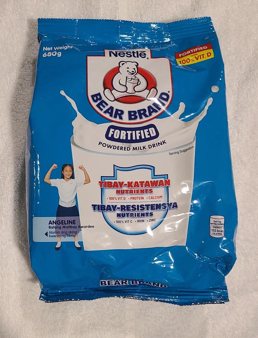 Bear Brand Fortified Powdered Milk Drink with Iron, Zinc & Vitamin C, 680g - 3 Pack N1069