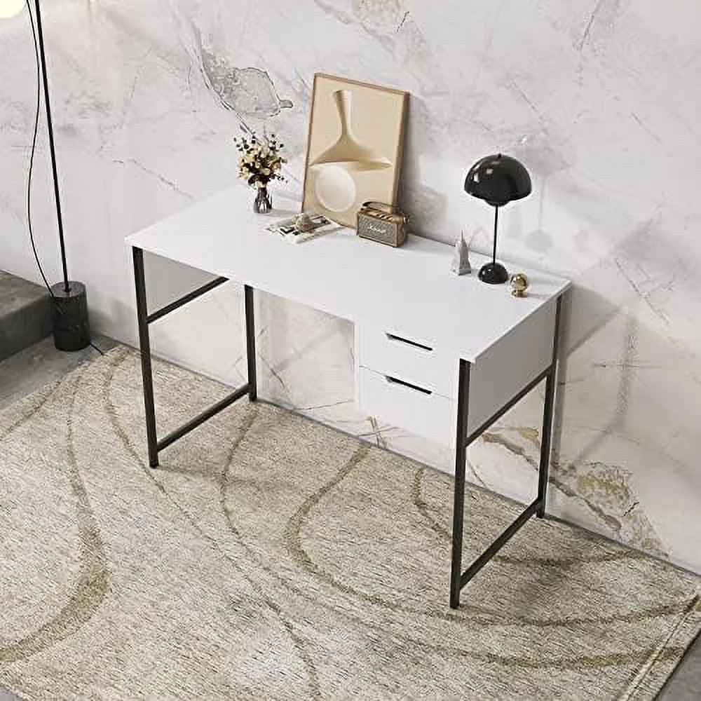 xrboomlife Small Computer Desk with Drawer for Home Office, 39.4 Inch Writing Desk G176