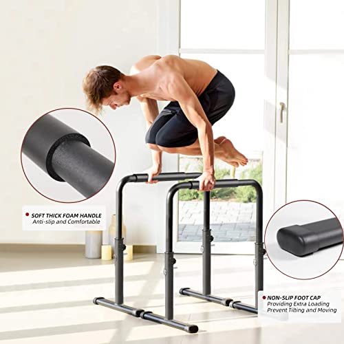 Adjustable Dip Bars for Home Gym, Heavy Duty Dip Station for Strength Training Q2548