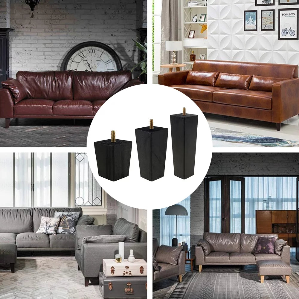 Willstar Height Sofa Legs Set of 4 Solid Wood Replacement Furniture Legs A925692