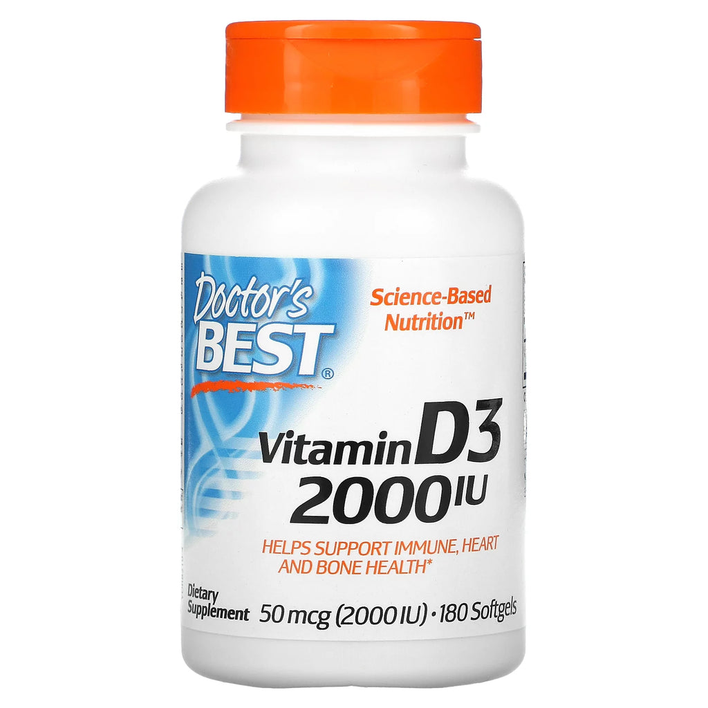 Doctor's Best Vitamin D3 2000 IU Softgels 180 Count Pack of 4 H457