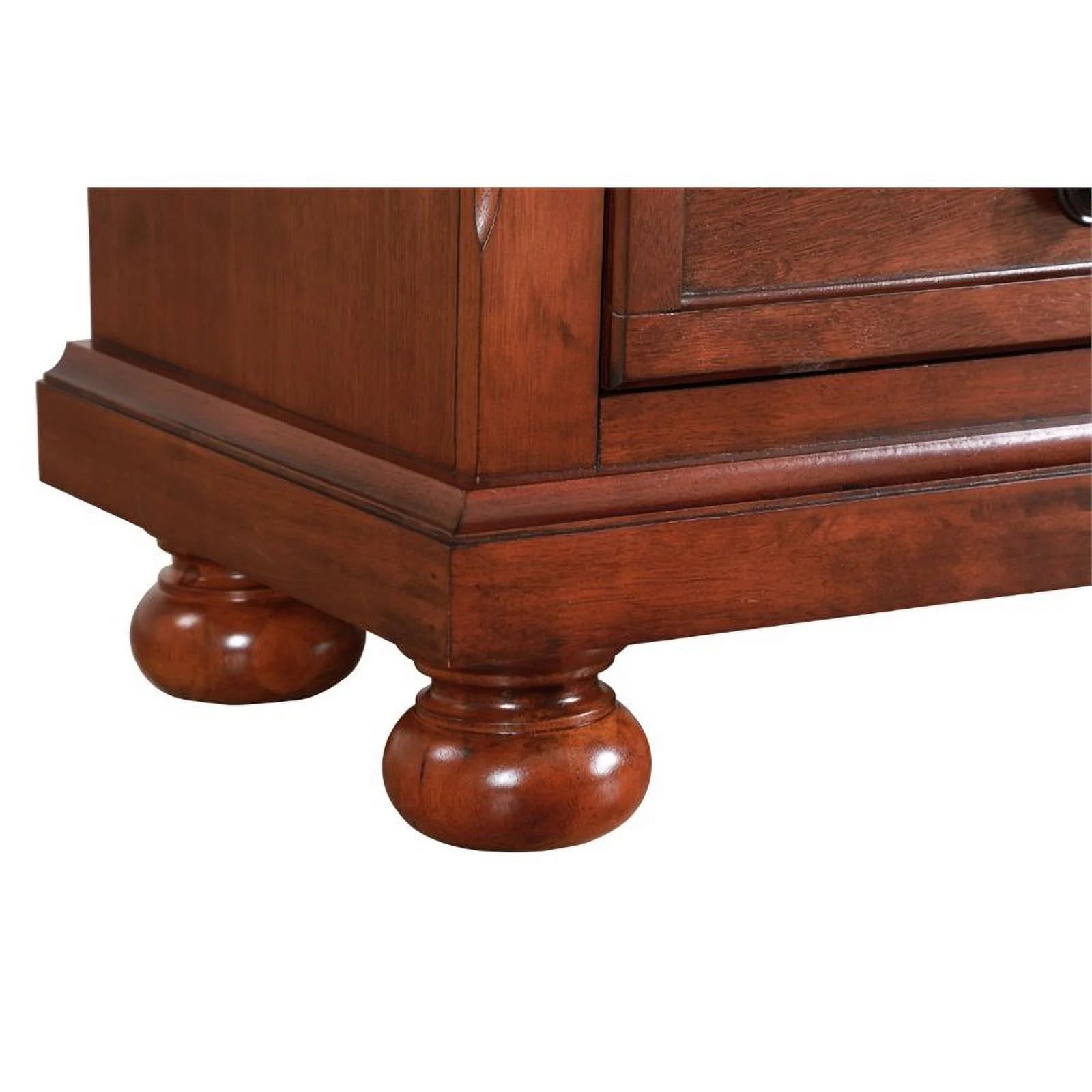 Maklaine Contemporary Engineered Wood 2 Drawer Nightstand Cherry S81384