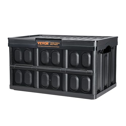 VEVOR 45L Collapsible Storage Bins with Lids, 3 Packs, Stackable Q89412