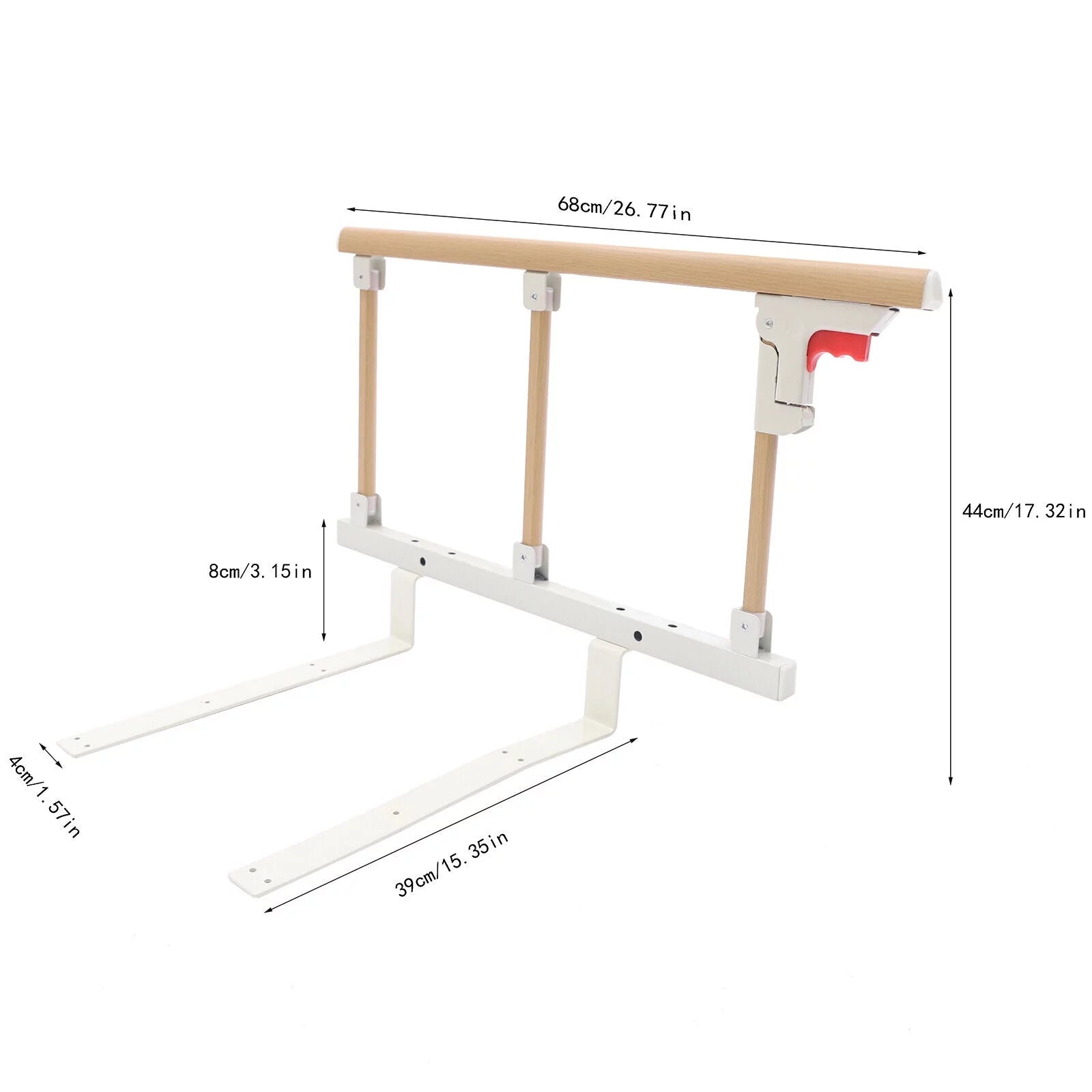 Wuzstar Bed Side Rails Guard Folding Bed Safety Rail for Elderly Adults I867453