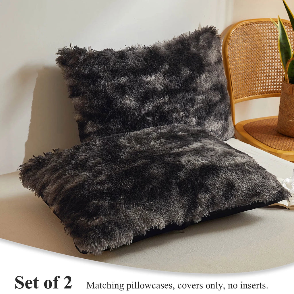 Tie Dye Plush Shaggy Duvet Cover Set Queen M2806