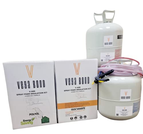 Vega Bond V600 Closed Cell Spray Foam Insulation Kit. 2 Part Foam Sealant 600 BF Coverage Per Kit (Set of 5 Kits)