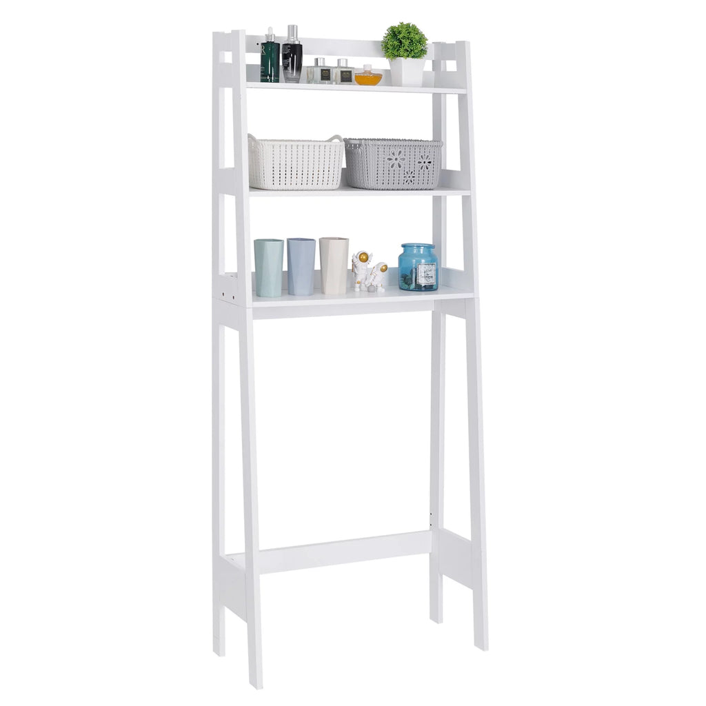 ZENY Over-The-Toilet Storage Shelf 3-Tier Wooden Bathroom Organizer White F420371