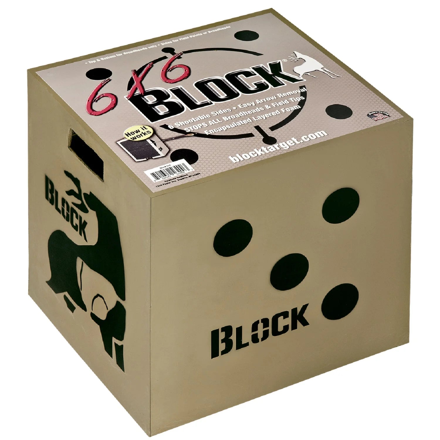 Block 6x6 Sided Archery Target-18"x18"x16"