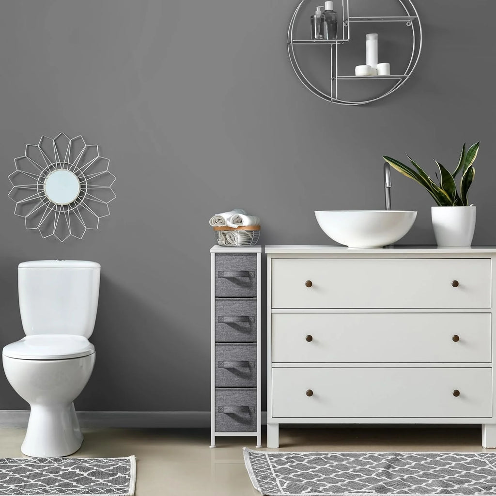 Sorbus Narrow 4-Drawer Dresser, White Z66781