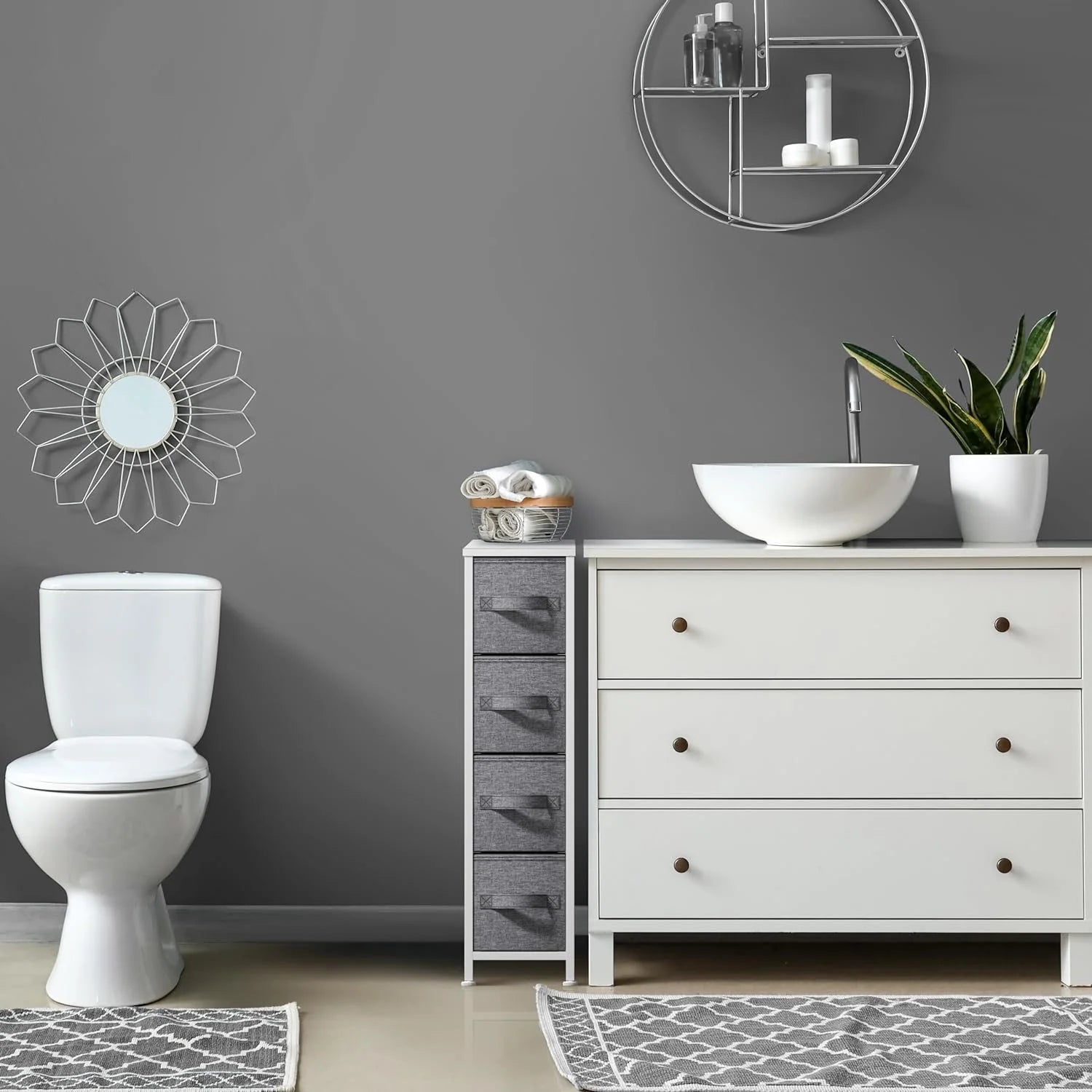 Sorbus Narrow 4-Drawer Dresser, White Z66781