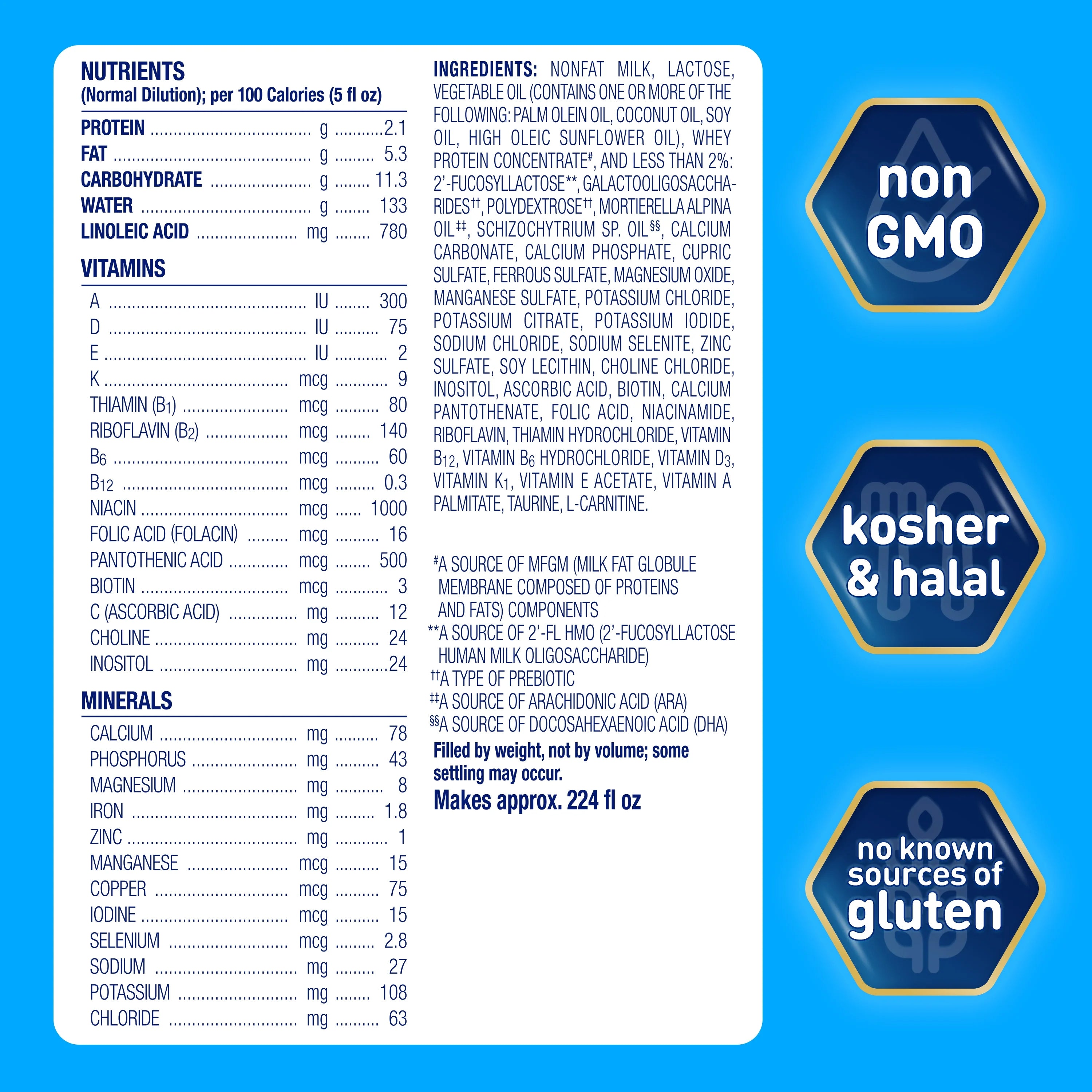 Enfamil NeuroPro Baby Formula, Milk-Based Infant Nutrition, Non-GMO, 125.6 oz X405461