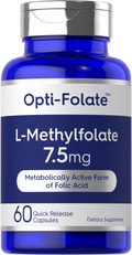 L Methylfolate 7.5 mg | 60 Capsules | Methyl Folate, 5-MTHF | by Opti-Folate