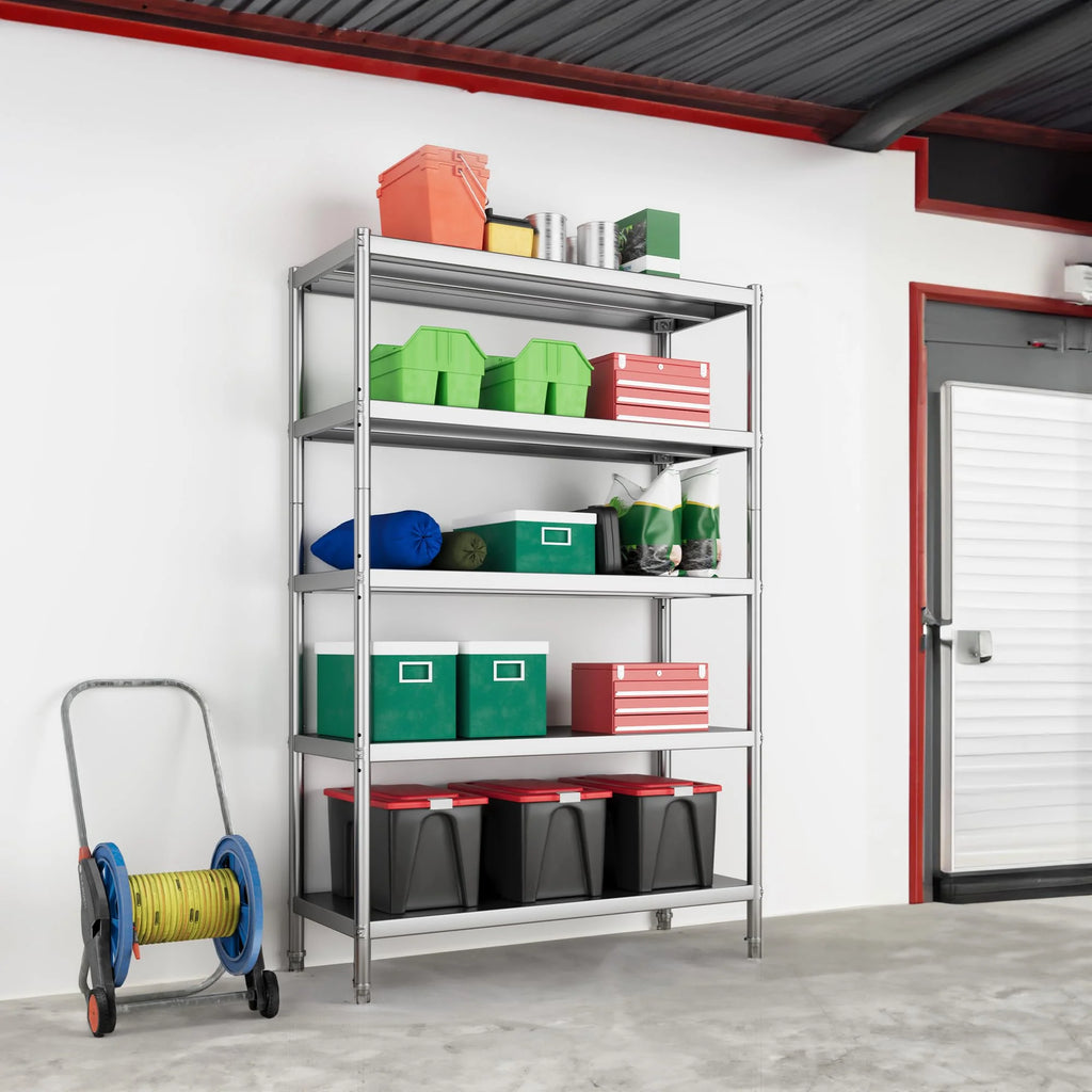 Dextrus Stainless Steel 5-Tier Shelving Unit, 48"x18"x72" E4443