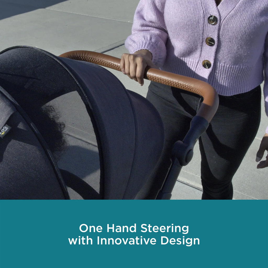 Contours Curve V2 Double Tandem Stroller, Black Herringbone B188895