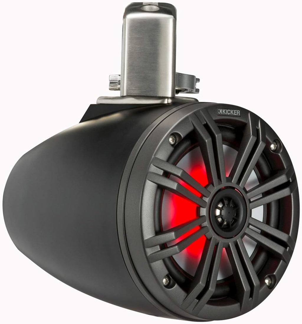 Pair Kicker 45KMTC65 6.5" 390W Marine Tower Speakers with LED O89265