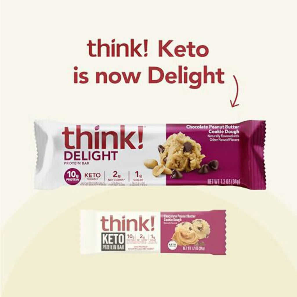 Think! Keto Protein Bars, Chocolate Peanut Butter Cookie Dough, 10 Count M82324